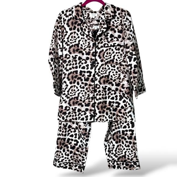 BEDHEAD 100% Organically Grown Cotton Flannel Leopard Print Pajamas US Sz S - Picture 5 of 16